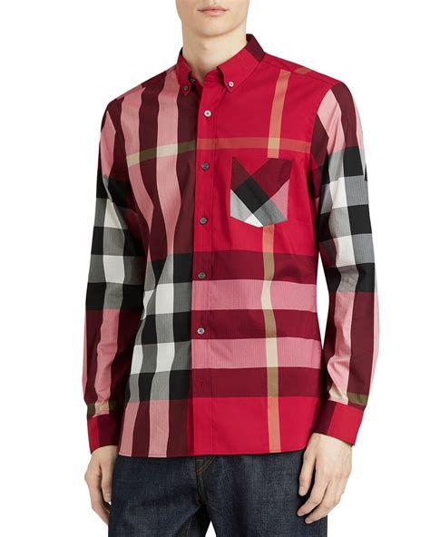 burberry men's thornaby red|Burberry clothing website.